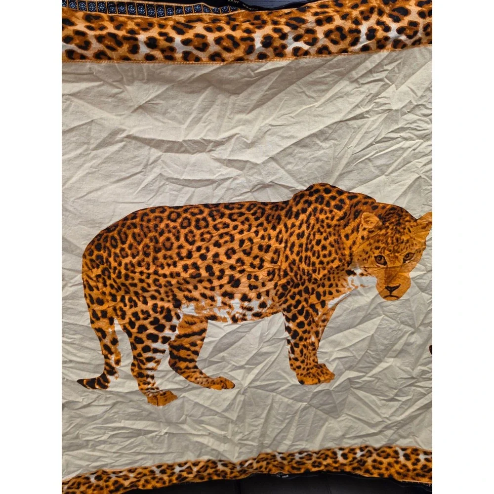 Super Java Guaranteed Wax Java Leopard Animal Print Fabric Panel A8918 Tan